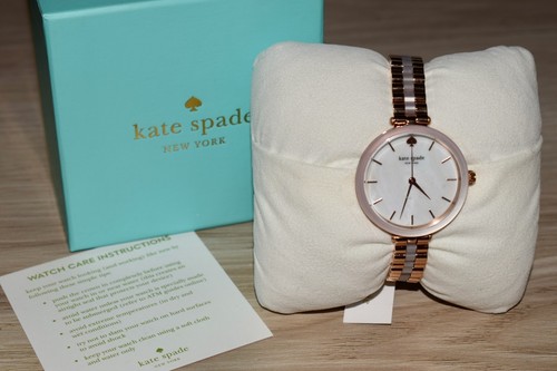 Orologio Donna Kate Spade Holland Due Toni Oro Rosa Cinturino Rosa KSW1263 NUOVO ~ #13