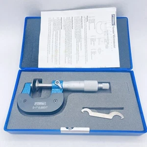 Fowler 52-250-111-1 Disc Micrometer 0-1" Range .0001" Grads with Case - NICE - Picture 1 of 11