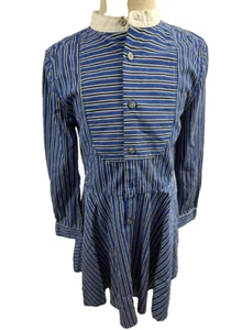 Polo Ralph Lauren Blue Striped Shirt Preppy Dress Youth Girls 6X VINTAGE - Picture 1 of 5