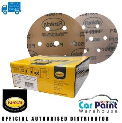 Farecla P1500 G Sand 6" 150mm Finishing Film Polishing Sanding Discs 50pk P1500
