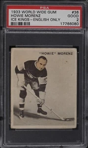 1933-34 World Wide Gum Ice Kings #36 Howie Morenz PSA 2 PWCC-A Eye Appeal HOF - Bild 1 von 2
