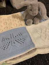 Bunny Blanket Baby Love ca.70x67cm Babydecke gestrickt Patchwork handmade