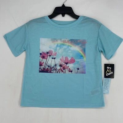 Pijama grande Art Class para niñas top de salón azul claro floral manga corta de ensueño Foto 1 de 4