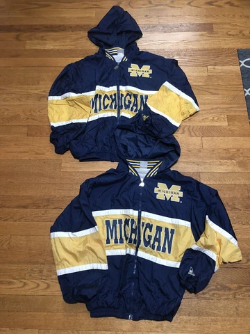 Set Of (2) Vintage Mighty Mac University Of Michigan Windbreaker Jackets XL Cover
