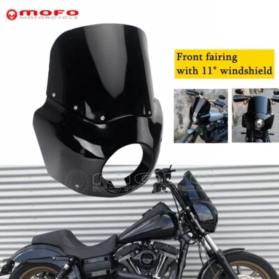 Carenado de parabrisas de motocicleta para Harley Dyna Low Rider Wide Glide Street Bob Foto 1 de 4