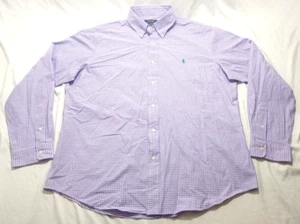 Polo Ralph Lauren Mens Shirt Classic Fit Button-Down XL Purple Checker 17 1/2 - Picture 1 of 6