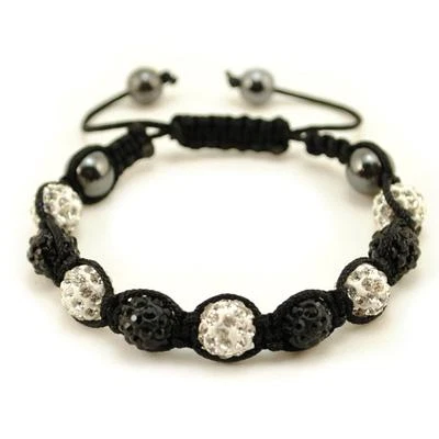 SPARKLING CRYSTAL BEAD BRACELET 10mm Shamballa Style Pave Disco Ball Hip Hop NEW - Image 1 of 4