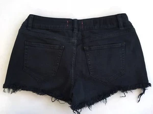 PINK Victorias Secret Size 4 Distressed Jeans Shorts Dark Black Denim - Picture 1 of 2