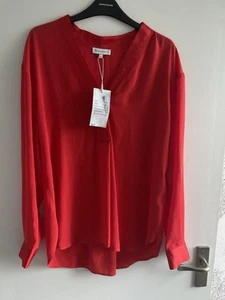 Warehouse Red Size 16 Blouse With Satin Trim - Picture 1 of 10