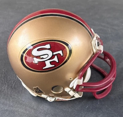 老式 90 年代旧金山 49 人队 NFL Riddell 迷你头盔 3 5/8 — 第 1/4 张图片