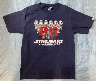 A Bathing Ape Star Wars M Navy T-Shirt Mint Unused Collab 2012 - Image 1 of 4