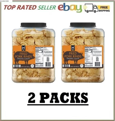 2 PACK Member'S Mark Original Fried Pork Rinds 16 Oz. FREE SHIPPING - Image 1 of 4
