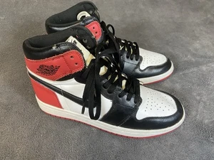 Nike Air Jordan 1 Retro High OG Black Toe (2016) Größe Herren 10,5 - gebraucht - Bild 1 von 8