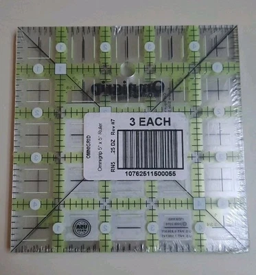  Omnigrip Square Non Slip Quilting Rulers.  5x5 Set Of 3 Three. Brand New - Image 1 of 2