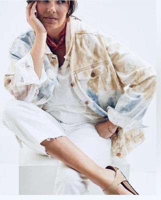 Chaqueta vaquera Pilcro and the Letterpress by Anthropologie blanca con ojales para mujer L Foto 1 de 4