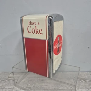 Vintage Coca Cola Metal Napkin Holder Paper Napkin Dispenser 1992 Retro Coke - Picture 1 of 7
