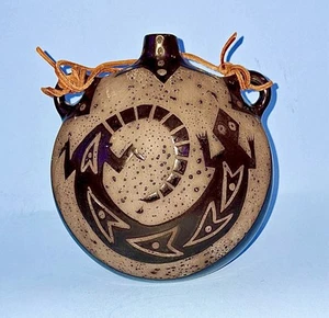 Native American Black Pottery  Canteen EarthSpirit by Zeleene ALAMOGORDO, NM - Picture 1 of 17