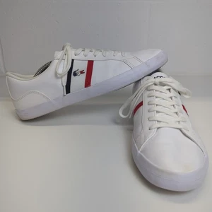 Lacoste Lerond Tri 1 Trainers Mens UK 10 EUR 44.5 US 11 White Leather Sneakers - Picture 1 of 14