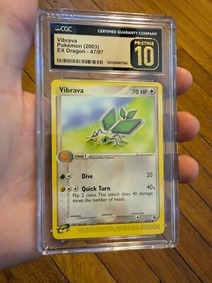 (POP 1) PRISTINE CGC 10 Pokemon Vibrava 47/97 EX Dragon 2003 E Reader Card - Image 1 of 4