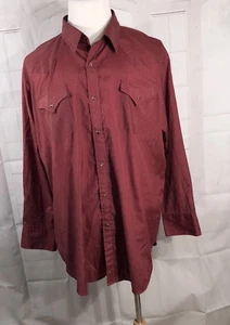 Ely Cattleman Mens Size 18.5 35 Red Western Snap up Shirt XXL - Picture 1 of 9