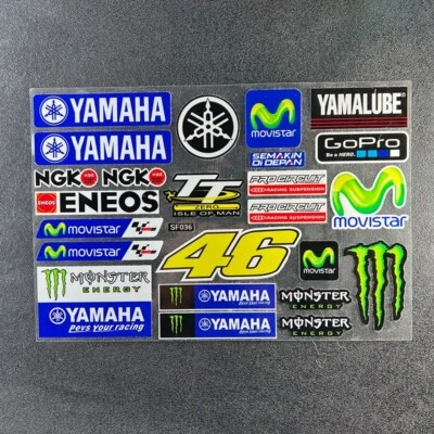 Autocollants YAMAHA SPONSOR REPLICA RACING STICKERS MOTO MODELISME - Photo 1/3