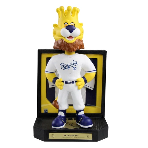 Sluggerrr Kansas City Royals Mascot Framed Jersey Bobblehead MLB Cover