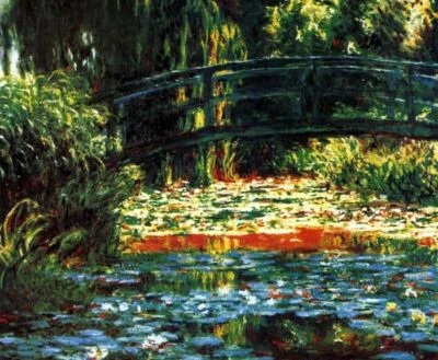 JAPANESE BRIDGE AT GIVERNY 1900 ARTIST'S GARDEN PAINTING BY CLAUDE MONET REPRO - Image 1 of 3