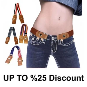 Buckle-free Belt Elastic Invisible Comfortable , No Bulge Hassle for Jeans - Picture 1 of 17