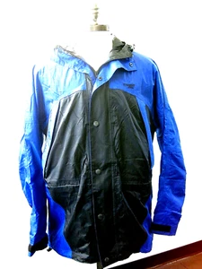 STEARNS DRY WEAR Jacket Light weight Blue/Black Windbreaker with Hood Men's Med - Picture 1 of 7