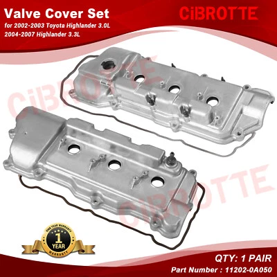 Left & Right Valve Cover Set for 2002-2003 Toyota Highlander 3.0L 2004-2007 3.3L - Image 1 of 4