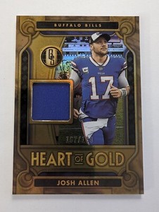 2023 GOLD STANDARD JOSH ALLEN HEART OF GOLD PATCH BLUE PARALLEL /199 BILLS GOAT