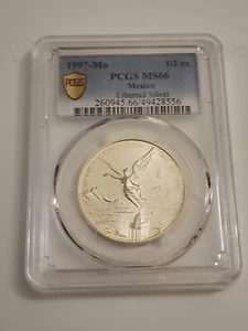 1997-Mo Libertad Silver 1/2 oz PCGS MS 66 - Picture 1 of 3