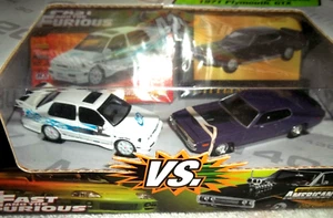 FAST & FURIOUS VW JETTA VS PLYMOUTH GTX 1/64 DIECAST CARS COLLECTIBLE TOY 2003 - Picture 1 of 5
