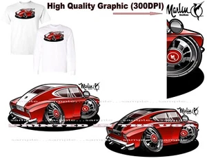 AMC American Motors Vintage rot Marlin DigiRods Cartoon Auto T-Shirt S-5X - Bild 1 von 6