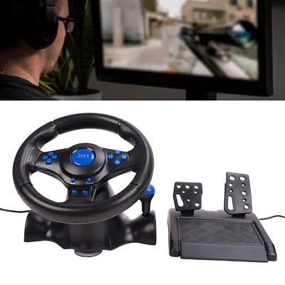 Volante Gaming 180° Rotación 3 en 1 Juego Racing Wheel con Pedales para YEN Foto 1 de 4