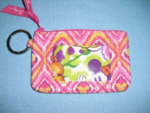 Vera Bradley Disney Parks Bouquet Rimbalzante Zip ID Portamonete Rosa - Foto 1 di 4