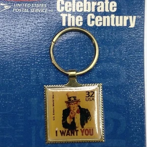 Llavero vintage centenario del Tío Sam para oficina de correos de USPS - Imagen 1 de 3