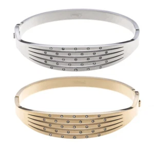 Pulsera Acero Inoxidable Mujer Circonia Oro Plata Estrás Brazalete Beauty Níquel - Imagen 1 de 4