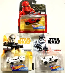 Hot Wheels~ STAR WARS ~Character Cars~ TROOPERS ~ Lot Of 3 ~ 3 SERIES ~ New~ NM - Picture 1 of 15