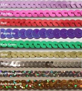 Lentejuelas planas en cuerda de 6 mm (1/4") - rollo de 100 yardas - HECHO EN EE. UU. - Imagen 1 de 32