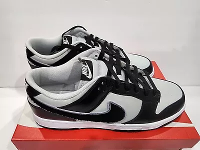 Nike Dunk Low Size 12 Men's Chenille Swoosh Black Wolf Grey-Gray Fog DQ7683-001  - Image 1 of 4