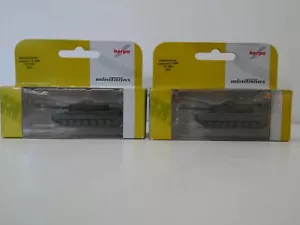 Herpa Minitanks N Gauge 1;160 Scale Leopard 2 BW 900 Tank x 2 Boxed VGC Set A - Picture 1 of 9