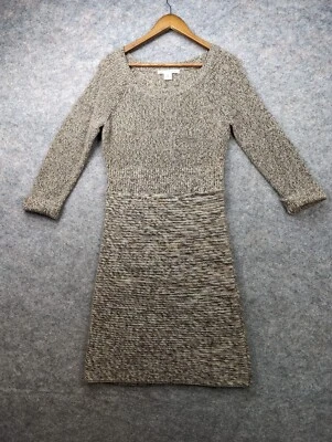 Maggy London Dress Womens Medium Brown Beige Merino Blend Sweater Minimalist - Image 1 of 4