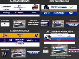 Pegatinas de fondo personalizadas patrocinador Williams FW16 para estuche F1 Minichamps 1/18 - SGP - Imagen 1 de 16
