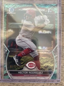 2023 Bowman Hector Rodriguez Chrome 1st Bowman Aqua Lunar Crater #’d 011/125
