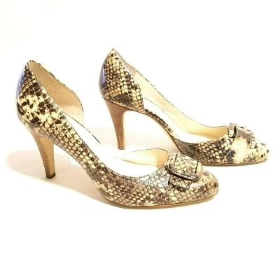 Zapatos de tacón alto ANNE KLEIN BRIDGET PIEL DE SERPIENTE talla DESAJUSTE 7,5 izquierda 7 derecha Foto 1 de 4