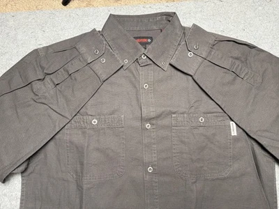 Wolverine Shirt Mens Large Gray Long Sleeve Button Front Workwear Utility Cotton - Image 1 of 4