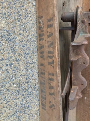 vintage 41.75" handy straw and hay cutter farm equipment 19 century - Image 1 of 4