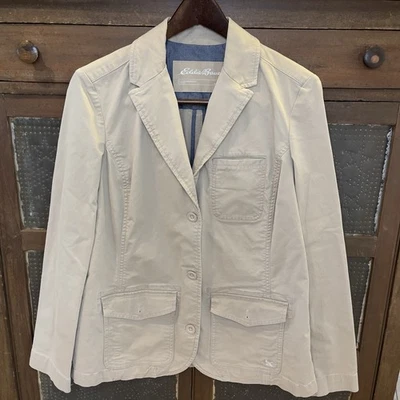 Chaqueta Blazer Eddie Bauer Legendwash Elastizada Para Mujer Talla T12 Tostado Mezcla de Algodón Foto 1 de 4