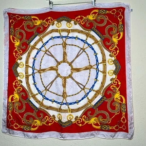 VTG J D’Ormont Jacquard Silk Riding Scarf Carre Equestrian Neck Wrap Shawl Retro - Picture 1 of 7